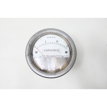 CAPSUHELIC 1/4IN 0-15PSI NPT PRESSURE GAUGE